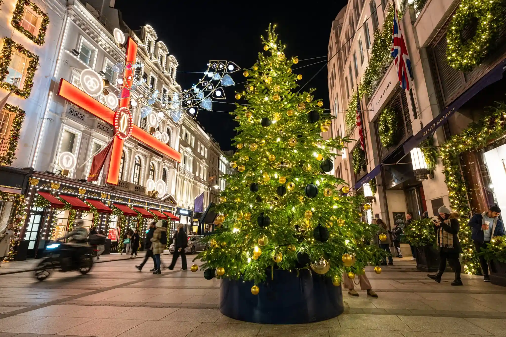 Christmas party and celebration in Bond street London