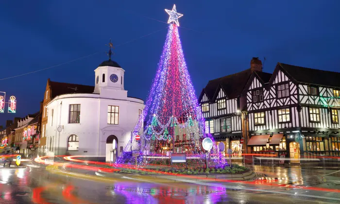 Christmas festive lights in London UK