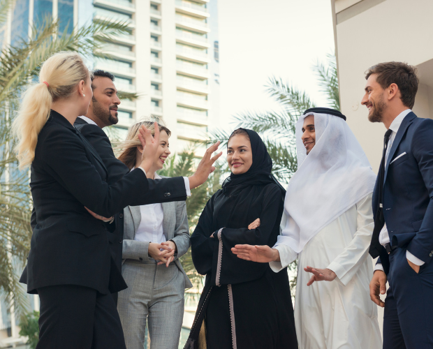 people meeting in dubai