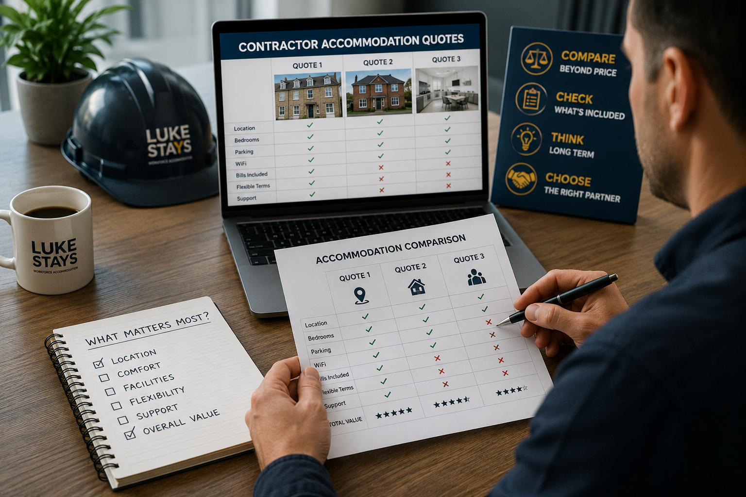 How to Compare Contractor Accommodation Quotes Without Choosing the Wrong Option